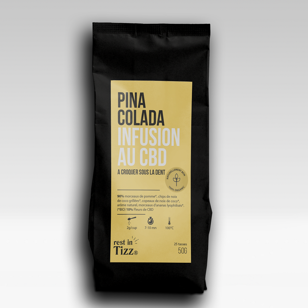 Infusion Pina Colada au CBD. Infusion C.B.D Bio Rest in Tizz France